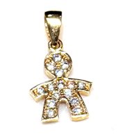 Anhänger Dame in Gelbgold Cubic Zirconia BIMBO ZIRC PI N/Z 0.90 G